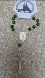 HOLY HILL GREEN BEAD AUTO ROSARY