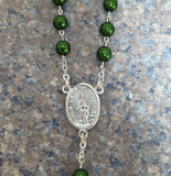HOLY HILL GREEN BEAD AUTO ROSARY