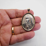 14KT GOLD AND MEXICAN STERLING SILVER GUADALUPE MEDAL