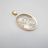 14KT GOLD AND MEXICAN STERLING SILVER GUADALUPE MEDAL