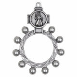 SILVER PLATED DIVINE MERCY ROSARY RING