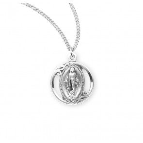 SMALL ROUND STERLING SILVER MIRACULOUS MEDAL
