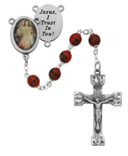RED DIVINE MERCY ROSARY