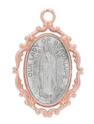 ROSE GOLD STERLING SILVER OUR LADY OF GUADALUPE