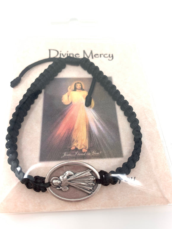 DIVINE MERCY CORD BRACELET (BLACK)