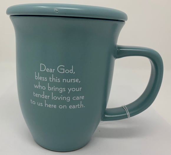 BLUE NURSE PRAYER MUG & COASTE