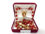 8MM DIVINE MERCY RED ROSARY