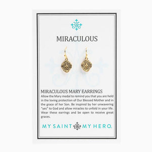 GOLD MIRACULOUS MEDAL EARRINGS