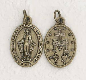 MIRACULOUS MEDAL BRASS NECKLACE 18"
