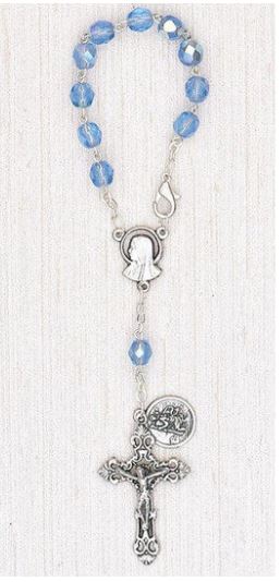 BLUE AUTO ROSARY - ST. CHRISTOPHER