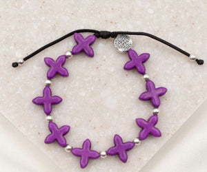 GROUNDED IN FAITH PURPLE BRACELET