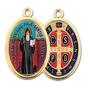 2 SIDED COLOR SAINT BENEDICT MEDAL