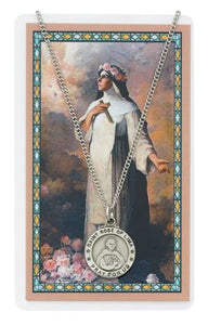 SAINT ROSE OF LIMA MEDAL WITH PRAYER CARD