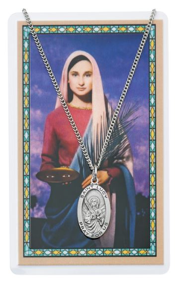 ST. LUCY MEDAL WITH PRAYER CARD