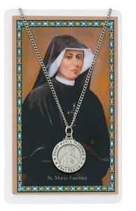 SAINT MARIA FAUSTINA MEDAL WITH PRAYER CARD