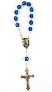 BLUE OUR LADY OF LOURDES AUTO ROSARY