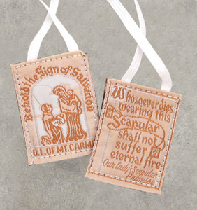 TRADITIONAL SCAPULAR WITH WHITE CLOTH