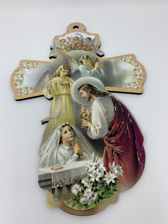 FIRST HOLY COMMUNION - GIRL WALL CROSS