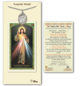 PEWTER SCAPULAR & PRAYER CARD