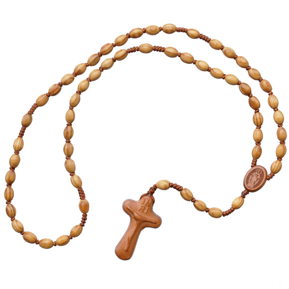 8MM OVAL PINEWOOD ROSARY