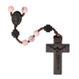 6MM RHODONITE AND JUJUBE WOOD ROSARY