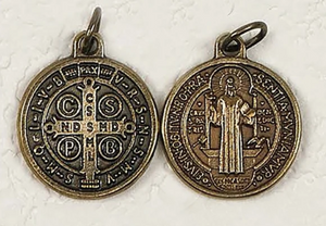 SAINT BENEDICT BRASS 2 SIDED COIN