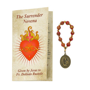 The Surrender Novena chaplet with prayer card