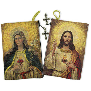SACRED HEART of JESUS / IMMACULATE HEART of MARY ROSARY POUCH